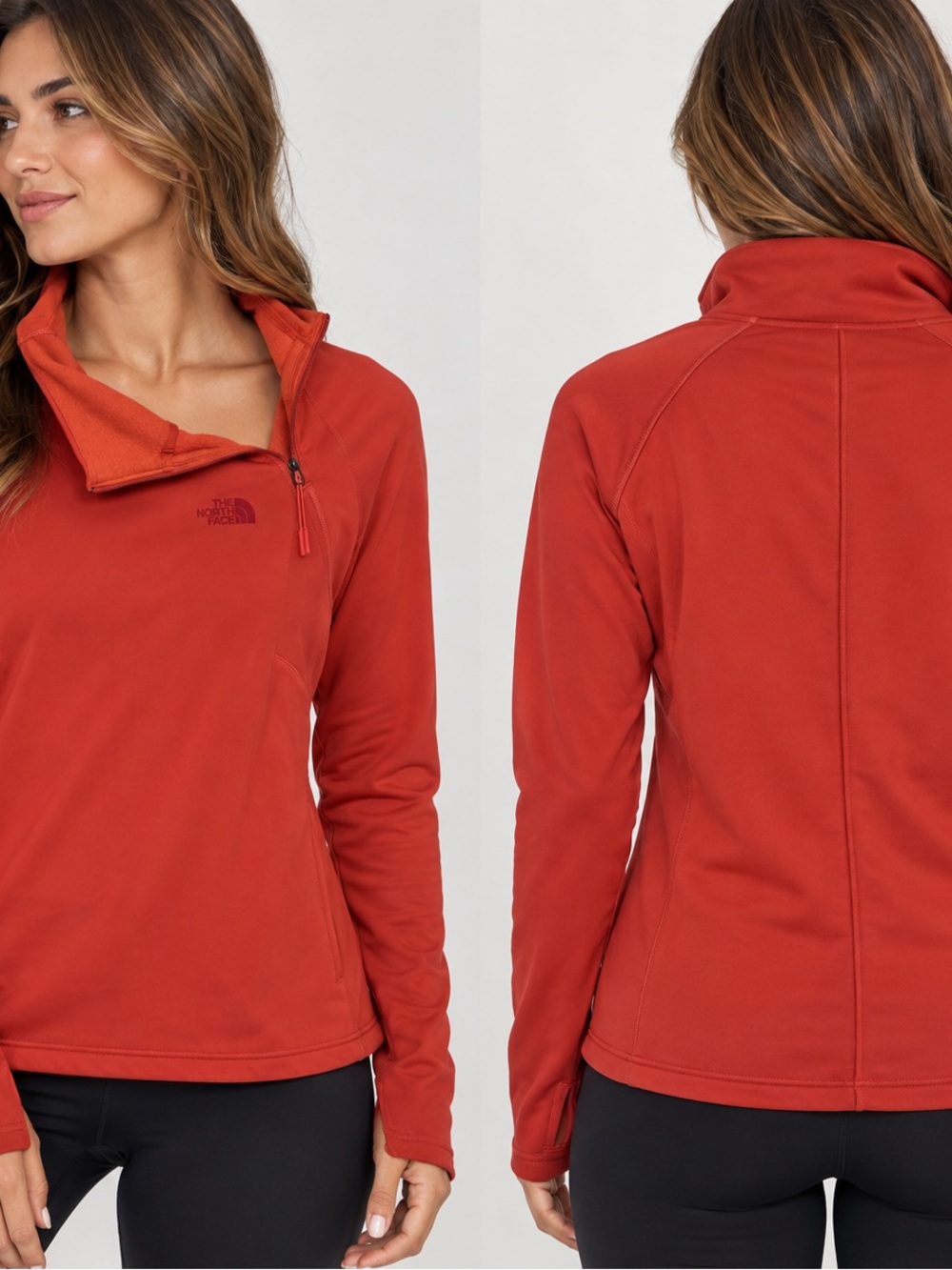 The North Face Women's Rust Red Quarter-Zip Fleece Pullover